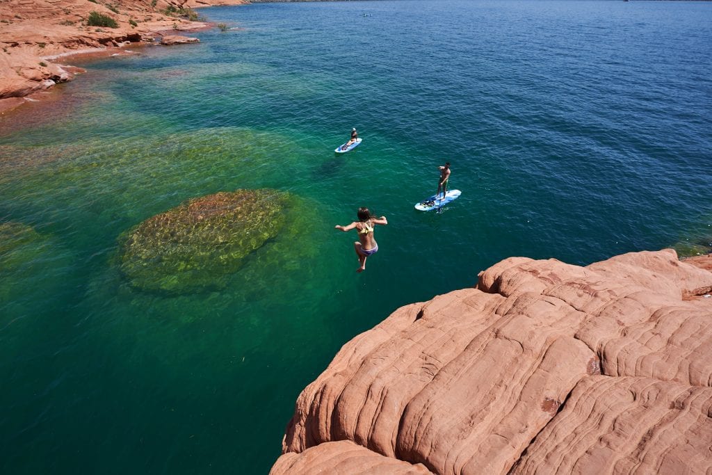 sup and cliff jumping at sand hollow state park in st george