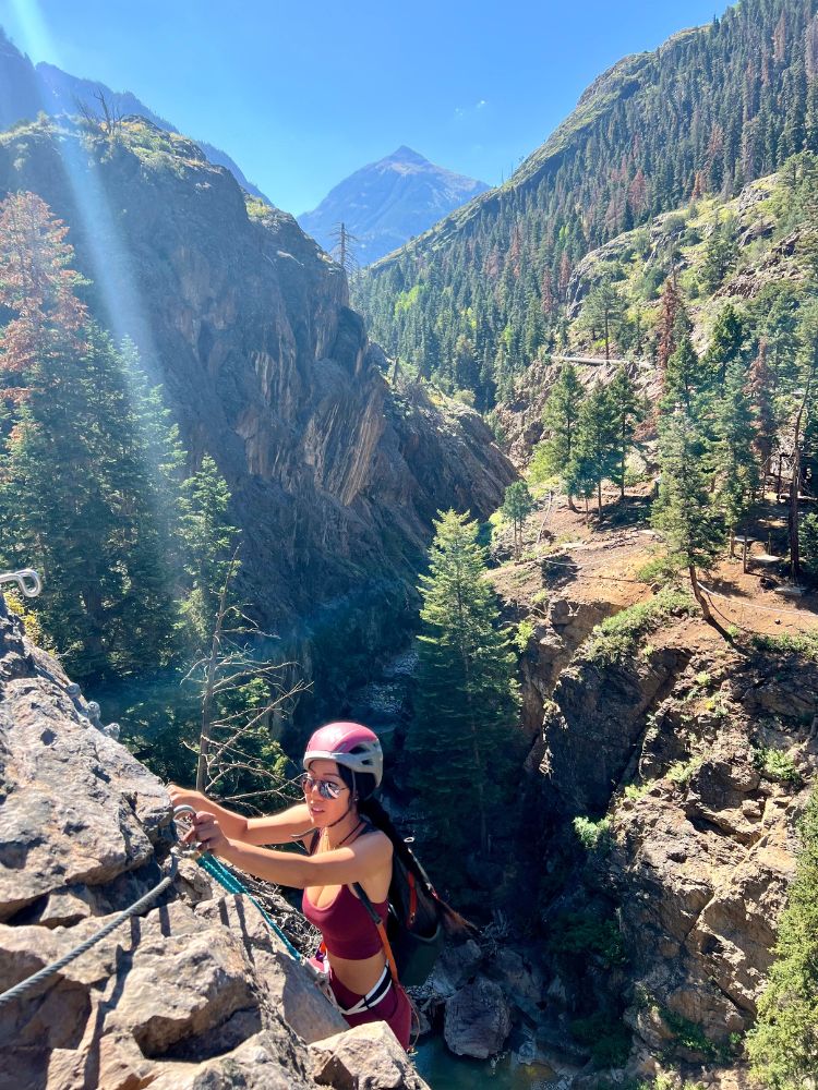 How high is the via ferrata in ouray