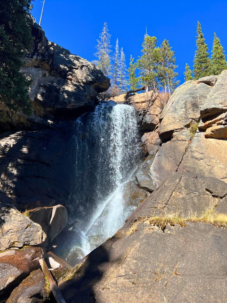 ouzel falls rocky mountain national park colorado in fall