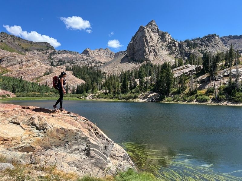 lake blanche trail and asian hiker camper