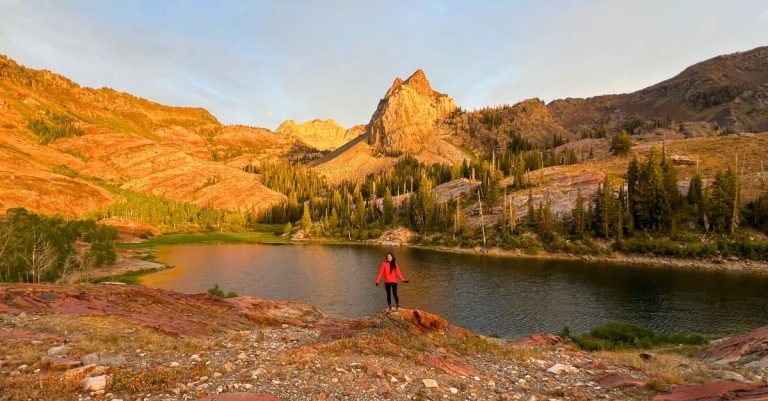 lake blanche trail at sunset