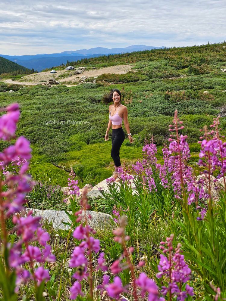 loch lomond colorado wildflowers and girl